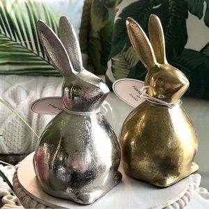 NWT Mixed Metals Silver & Gold Easter Bunnies